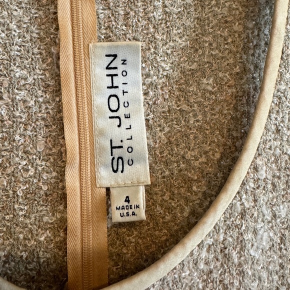 St. John Collection Size 4 Gold Knit Tweed Dress Knee Length USA - Picture 4 of 12